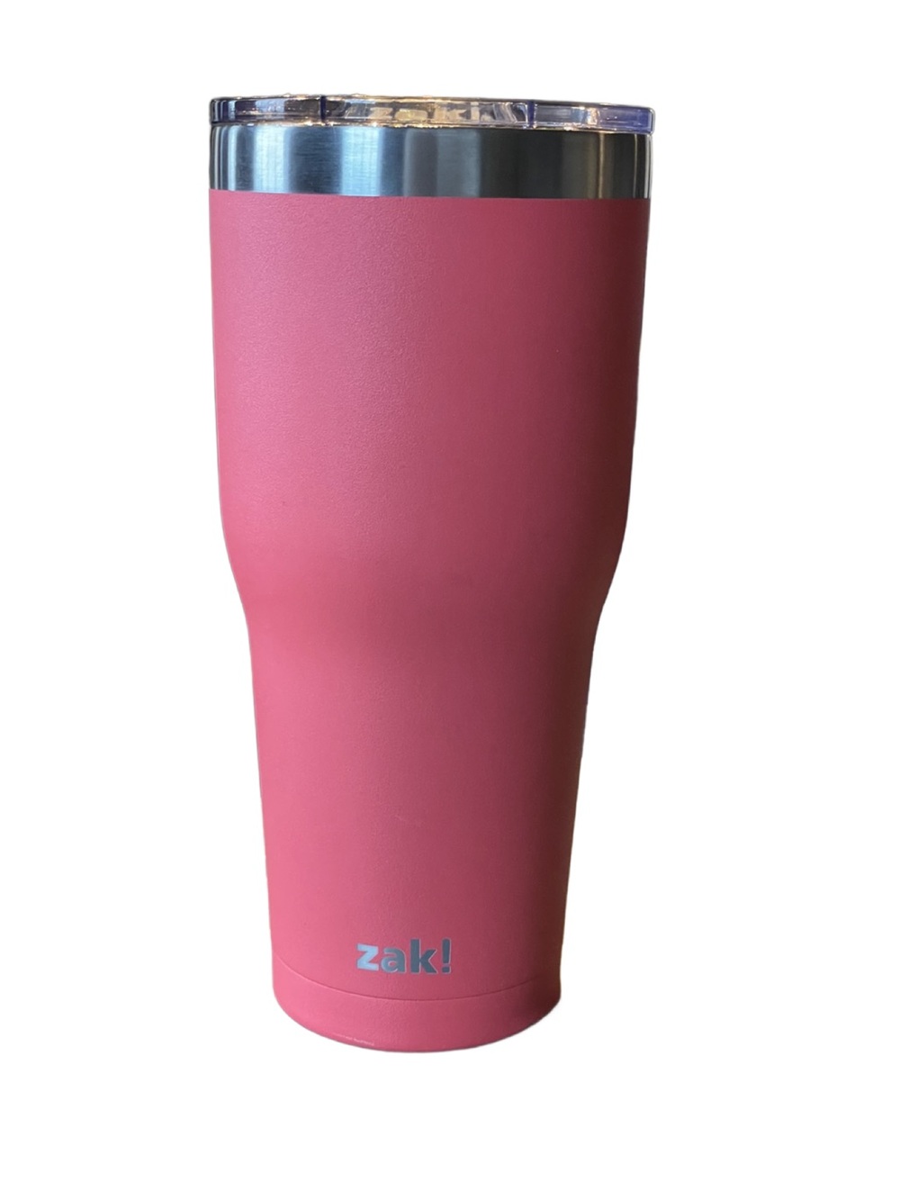 Zac! Deep Pink Insulated Travel Tumbler - Double Wall Stainless & Clear Cover